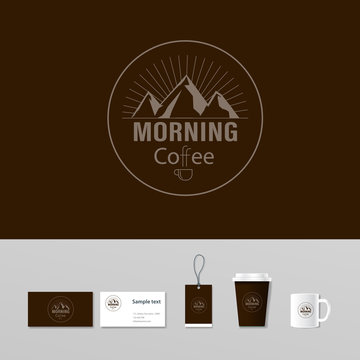 coffee shop logo design template concept.coffee shop. mock up