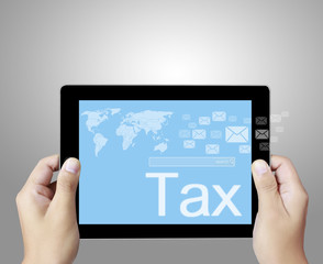 touch- tablet in hands