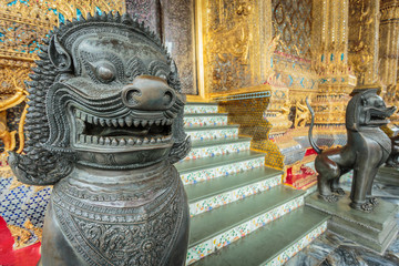  Lion statue in a temple