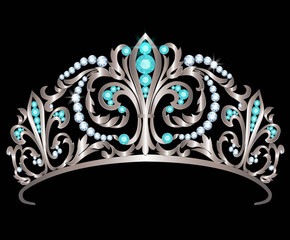 Diadem with diamonds and aquamarines © Tatiana Prihnenko