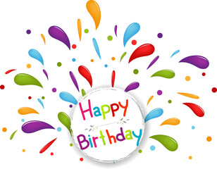 Happy birthday background with confetti 