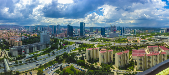 Ankara cityscape from aerial view  - obrazy, fototapety, plakaty