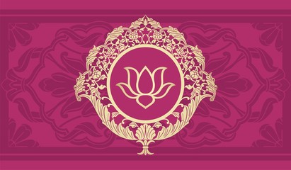 water lily, wedding card design, royal India