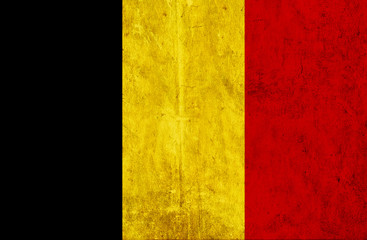 Fototapeta premium Grungy paper flag of Belgium