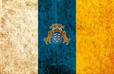 Grungy paper flag of Canary Island