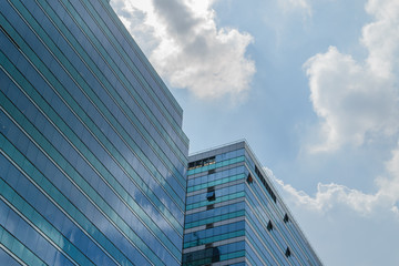 Glass building with blue sky