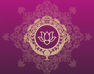 water lily, wedding card design, royal India