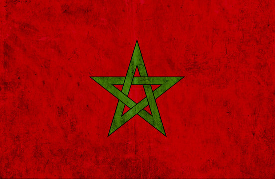 Grungy paper flag of Morocco