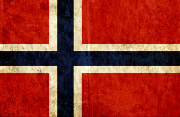 Fototapeta premium Grungy paper flag of Norway