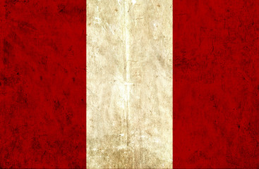 Grungy paper flag of Peru