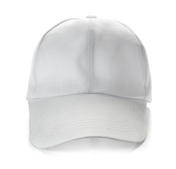 White baseball cap on white background