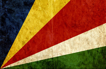 Grungy paper flag of Seychelles