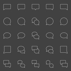 Speech bubble line icons