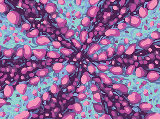 2d illustration of starfish texture using shades of color to create deepness