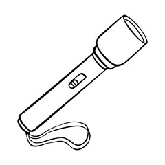 Vector Single Line Art Flashlight