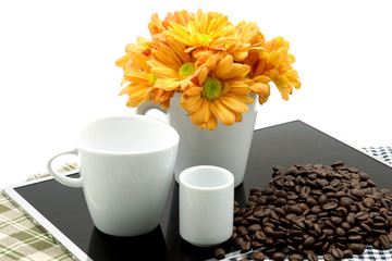 roasted coffee beans and orange flower