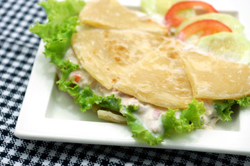 Indian food, Chapati flatbread, roti canai. Famous indian cuisin