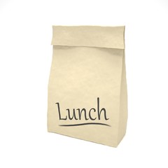 Lunch bag on white