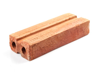 Red brick isolated on white background