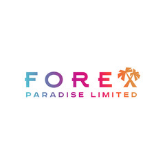 Logo Forex Paradise Palm trees corporate instead letter X Style high Quality Trend Gradients