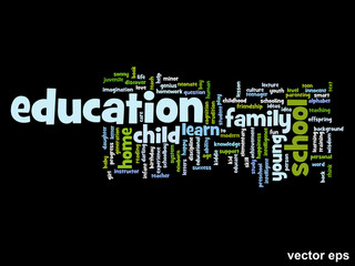 Vector conceptual education word cloud