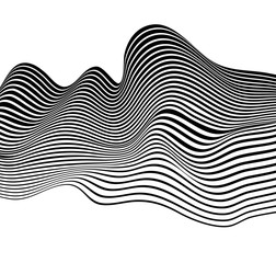 black and white mobious wave stripe optical design opart - 97545928