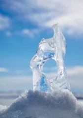 Tuinposter Ice floe crystal over winter Baikal lake © Serg Zastavkin