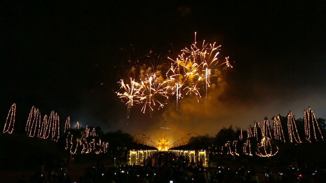 Fireworks ,celebrate the King's birthday ,Thailand