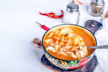Cabbage soup with sour cream