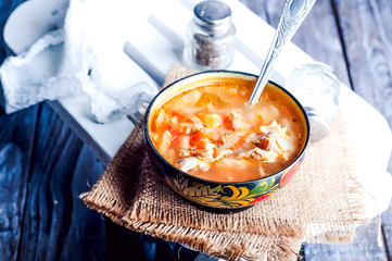 Cabbage soup with sour cream