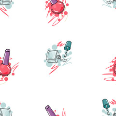 Seamless pattern with nail polish