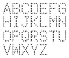 アルファベット/グレイ
ポイントで作成したアルファベット（ABC）