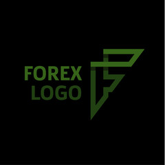 Abstract logo for forex f letter,companies trending flat style