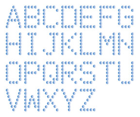 アルファベット/ブルー
ポイントで作成したアルファベット（ABC）