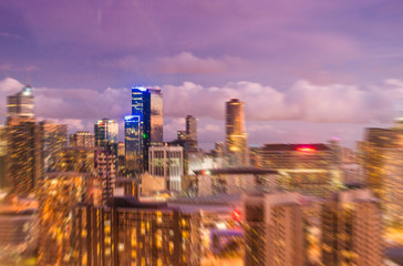 Obraz premium Blurred image of Metropolis night skyline