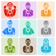 Monochrome emotions set