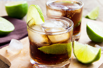 Rum and cola Cuba Libre drink