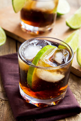 Rum and cola Cuba Libre drink