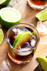 Rum and cola Cuba Libre drink