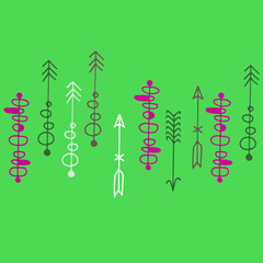 Hand drawn rustic arrow seamless pattern