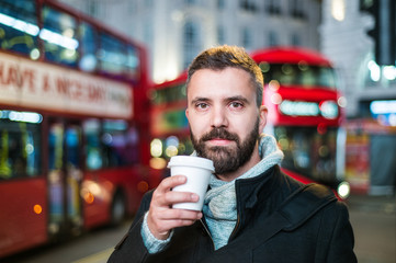 Man with coffee cup