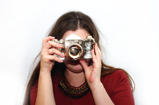 Frau mit Fotoapperat 