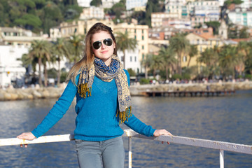 woman posing on the pier