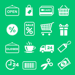 Web icon set. Shopping pictogram