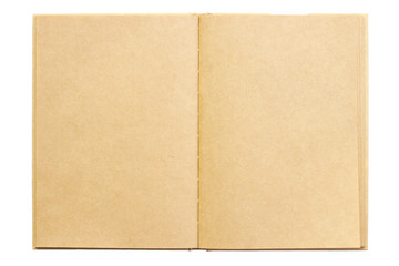 Rough brown notebook isolated 