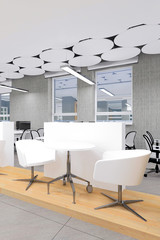 Empty office work place visualization 