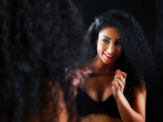 Fototapeta premium Pretty woman, in the mirror