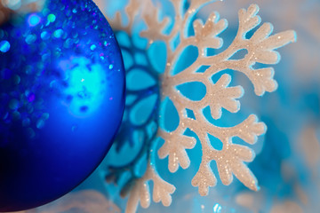 snowflake blue macro background