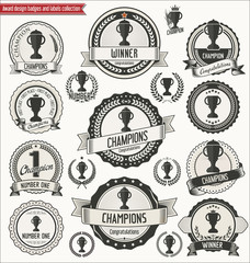 Award design badges and labels collection
