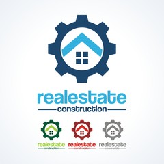 Real Estate And Home Construction Gear And Home Logo Icon